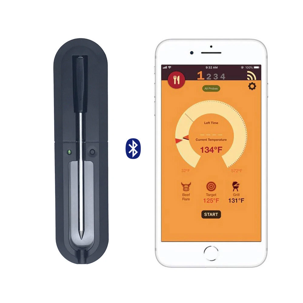 Wireless Smart BBQ Thermometer Bluetooth Probe with Phone App Display Baking Steaming Food Temperature Oven Temperature Kitchen Electric Thermometer Wireless Passive Oven Kitchen Electric Hig (image for) Wireless Smart BBQ Thermometer Bluetooth Probe with Phone App Display Baking Steaming Food Temperature Oven Temperature Kitchen Electric Thermometer Wireless Passive Oven Kitchen Electric Hig